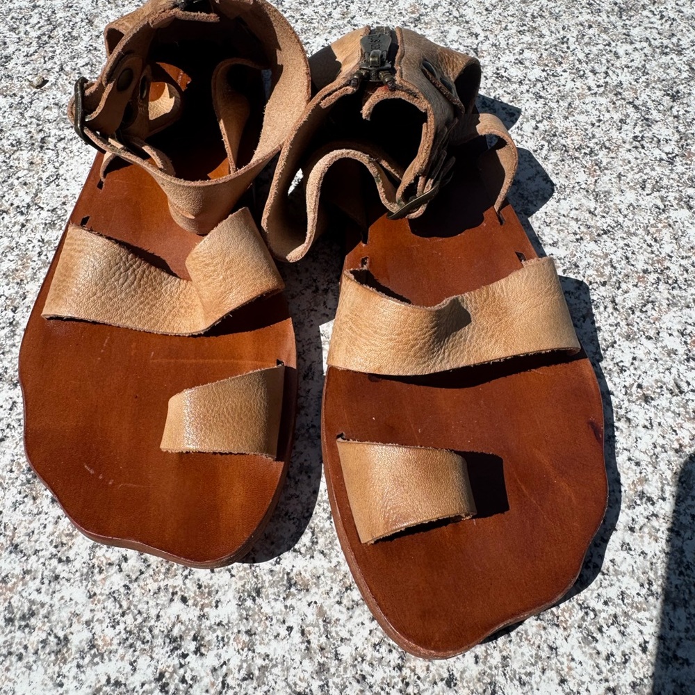 Bed Stu Tan Brown Leather Gladiator Sandals